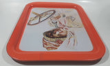 Vintage 1972 Coca-Cola Girl in Duster 1909 Pinup Girl Red Metal Beverage Serving Tray Coke Cola Soda Pop Collectible