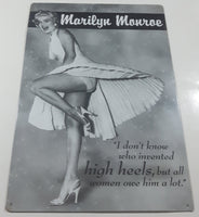 Marilyn Monroe "I don't know who invented high heels, but all women owe him a lot." 11 1/2" x 16 3/4" Tin Metal Sign New Still Sealed