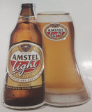 Amstel Light Lager Beer Imported Glass and Bottle Shaped 13 3/4" x 23 3/4" Embossed Tin Metal Sign