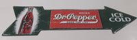 Drink Dr. Pepper Good For Life! Ice Cold Arrow Shaped Large 8 3/4" x 27" Embossed Tin Metal Sign