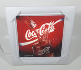 Coca Cola Coke Animated Motion Picture 9 1/2" x 9 3/4" Light Up White Plastic Framed Sign New in Box
