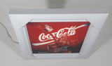 Coca Cola Coke Animated Motion Picture 9 1/2" x 9 3/4" Light Up White Plastic Framed Sign New in Box