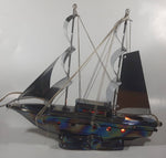 Vintage Mid Century Chrome Tall Ship Boat Lamp Light 16" Long