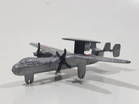 Unknown Brand 6004 E-2 Hawkeye Twin Turbo Prop Airplane US Navy Silver Die Cast Toy Aircraft Missing Wheels