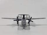 Unknown Brand 6004 E-2 Hawkeye Twin Turbo Prop Airplane US Navy Silver Die Cast Toy Aircraft Missing Wheels