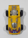 1985 Hot Wheels XV Racer X-11 Yellow Motorized Friction Die Cast Toy Car Vehicle Hong Kong