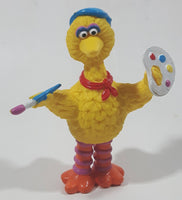 Vintage Applause Sesame Street Big Bird as Painter Artist 3 3/4" Tall PVC Toy Figure