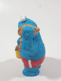 Applause Muppets Sesame Street Cookie Monster Character In Beach Shorts with a Pail of Shells Holding a Conch Shell To His Ear 3" Tall PVC Toy Figure