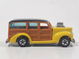 1990 Hot Wheels '40's Woodie Yellow and Black Wood Panel Die Cast Toy Car Vehicle