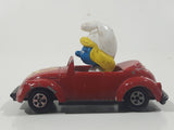 Vintage 1982 Ertl Peyo Smurf #1 Volkswagen Beetle Convertible Red Die Cast Toy Car Vehicle