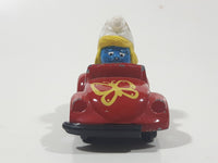 Vintage 1982 Ertl Peyo Smurf #1 Volkswagen Beetle Convertible Red Die Cast Toy Car Vehicle