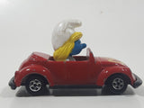 Vintage 1982 Ertl Peyo Smurf #1 Volkswagen Beetle Convertible Red Die Cast Toy Car Vehicle