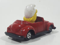 Vintage 1982 Ertl Peyo Smurf #1 Volkswagen Beetle Convertible Red Die Cast Toy Car Vehicle