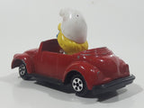 Vintage 1982 Ertl Peyo Smurf #1 Volkswagen Beetle Convertible Red Die Cast Toy Car Vehicle