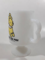 Vintage Walt Disney Productions Winnie The Pooh 4 3/4" Tall White Milk Glass Pedestal Cup