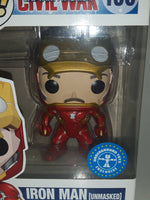 Funko Pop! Marvel Captain America Civil War #136 Iron Man Unmasked 4" Tall Toy Vinyl Bobblehead Figure New in Box