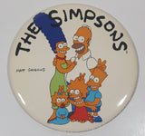 Rare 1990 Twentieth Century Fox The Simpsons Matt Groening Huge 6" Diameter Round Button Pin Picture with Fold Out Prop