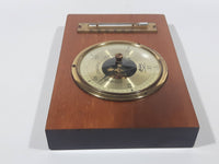Vintage Fischer Precision Instrument 4 5/8" x 7 1/8" Barometer Thermometer Wood Cased Weather Station