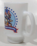 Vintage Walt Disney Productions America On Parade Betsy Ross Flag 4 3/4" Tall White Milk Glass Pedestal Cup