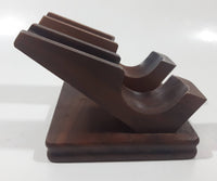 Vintage Decatur Industries Deco Genuine Walnut Wood Double Twin Pipe Rest Stand