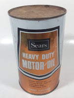 Vintage Simpsons Sears Heavy Duty Motor Oil 1 Quart 1.13 Litres Gold and White Metal Oil Coin FULL
