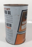Vintage Simpsons Sears Heavy Duty Motor Oil 1 Quart 1.13 Litres Gold and White Metal Oil Coin FULL