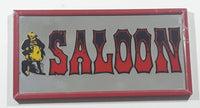 Red Framed Bartender Character Saloon Glass Mirrored 4" x 8" Bar Pub Sign