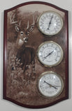 Springfield Bart DeCeglie Deer Buck Wildlife Barometer Hygrometer Thermometer 8 1/2" x 14" Wood Plaque Weather Station