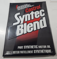 Rare Castrol Syntec Blend Motor Oil 18" x 24" Embossed Tin Metal Sign