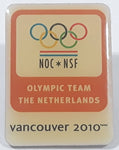 2010 Vancouver Winter Olympic Games NOC NSF Olympic Team Netherlands Metal Lapel Pin