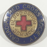 Antique Canadian Red Cross Society Service Enamel Metal Sterling Silver Lapel Pin C. Lamond Fils