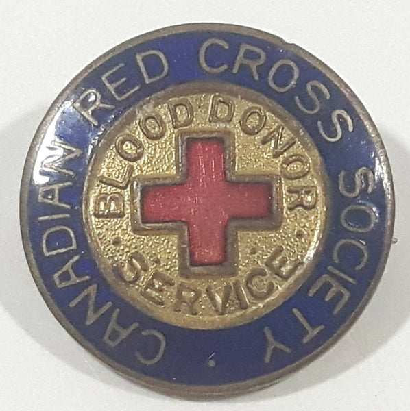 Antique Canadian Red Cross Society Service Enamel Metal Sterling Silver Lapel Pin C. Lamond Fils