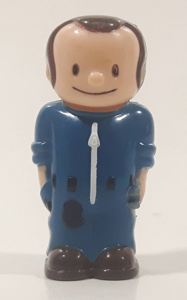Happyland Handyman Mechanic in Blue Clothes 2 1/2" Tall Plastic Toy Figure