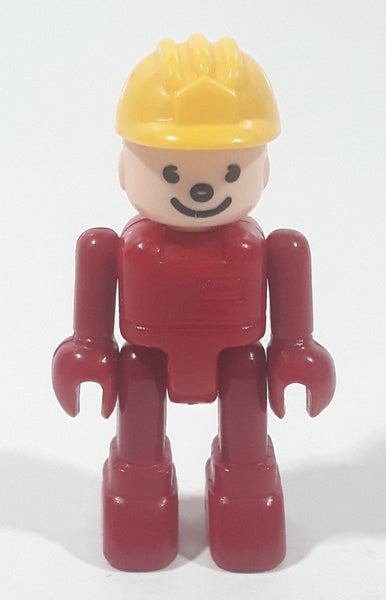 Lego Duplo Man Construction Worker Red with Yellow Hat 2 3/4" Tall Toy Action Figure