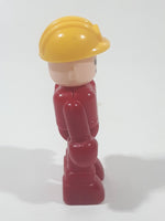 Lego Duplo Man Construction Worker Red with Yellow Hat 2 3/4" Tall Toy Action Figure