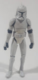 2008 Hasbro LFL Star Wars Clone Wars Clone Trooper Standard White 4" Tall Toy Action Figure