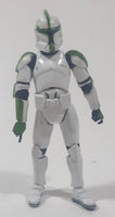 2003 Hasbro LFL Star Wars Clone Wars Clone Trooper Green 4" Tall Toy Action Figure