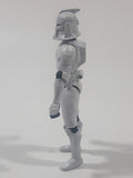 2008 Hasbro LFL Star Wars Clone Wars Clone Trooper Battle Worn White 4" Tall Toy Action Figure