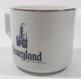 Vintage Walt Disney Productions Disneyland 3 1/4" Tall White with Gold Trim Porcelain Coffee Mug Cup