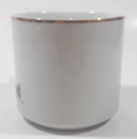 Vintage Walt Disney Productions Disneyland 3 1/4" Tall White with Gold Trim Porcelain Coffee Mug Cup