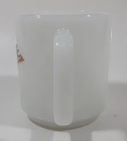 Rare Vintage Glasbake Vancouver Canucks NHL Ice Hockey Team 3 1/2" Tall White Milk Glass Coffee Mug Cup