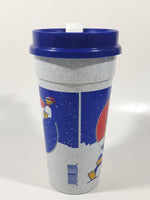 Rare Whirley Pepsi Cola Penguin Themed 6 3/4" Tall Plastic Cup with Lid
