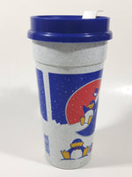 Rare Whirley Pepsi Cola Penguin Themed 6 3/4" Tall Plastic Cup with Lid