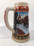 1993 Budweiser Holiday Stein Collection Hometown Holiday 7" Tall Ceramic Beer Stein Mug