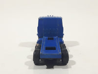 Vintage Cab Over Semi Truck Blue Die Cast Toy Car Vehicle Made in Hong Kong