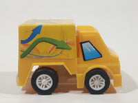 Cube Van Delivery Truck Pull Back Yellow Plastic Toy Car Vehicle