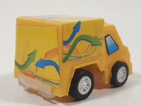 Cube Van Delivery Truck Pull Back Yellow Plastic Toy Car Vehicle