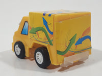 Cube Van Delivery Truck Pull Back Yellow Plastic Toy Car Vehicle