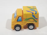 Cube Van Delivery Truck Pull Back Yellow Plastic Toy Car Vehicle