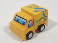 Cube Van Delivery Truck Pull Back Yellow Plastic Toy Car Vehicle